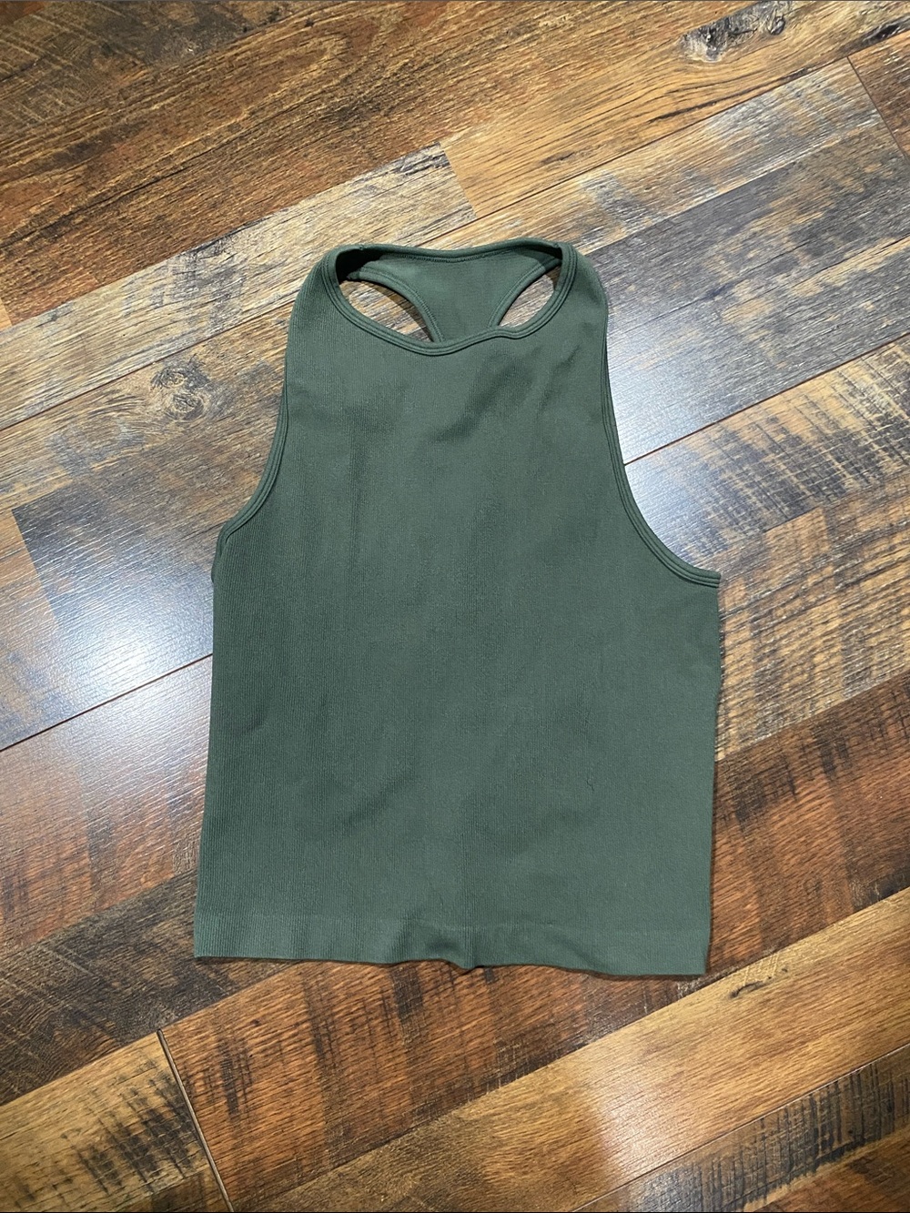 Free People Olive Racerback Cropped Tank